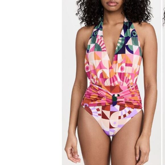 Farm Rio Ombre Graphic Toucans One Piece Swimsuit Sz S - Picture 1 of 8